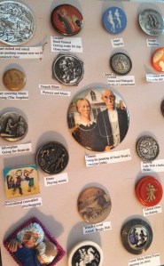 One of the button cards entered into the state competition.  The category was buttons showing couples.  Note the variety of materials, styles, and age.